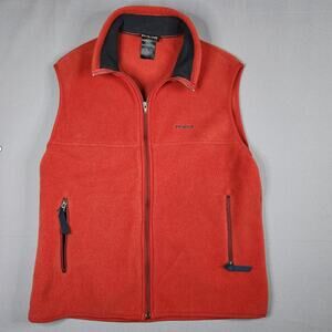 Men's Large Patagonia Synchilla Burnt Orange Fleece Full Zip Vest